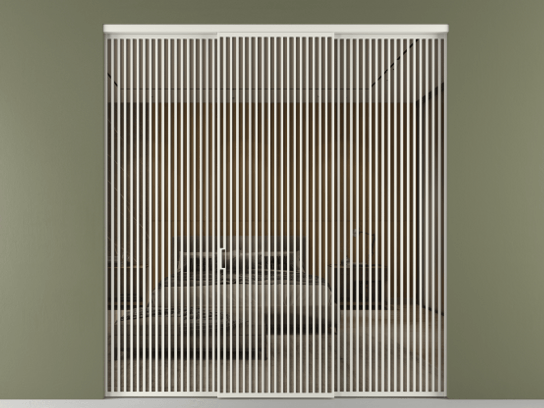 Перегородка Формато внутри проёма 3 створки АЛПР 040.06 Алюминий серый Рефлективное бронзовое стекло "Стопсол", калёное Цена 611600 ₽ | Volhovec