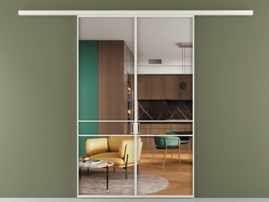 Перегородка Formato вдоль стены двустворчатая #VENDORCODE# #FURNISH# #GLASS# Цена #PRICE# #CURRENCY# | Volhovec