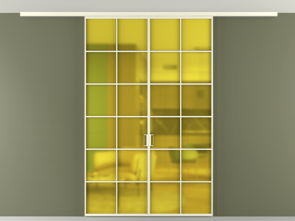 Перегородка Formato вдоль стены на потолок двустворчатая #VENDORCODE# #FURNISH# #GLASS# Цена #PRICE# #CURRENCY# | Volhovec