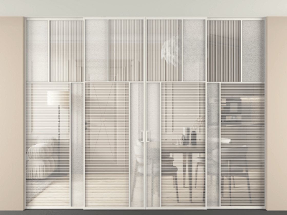 Перегородка Mosaic внутри проема четырёхстворчатая в потолок #VENDORCODE# #FURNISH# #GLASS# Цена #PRICE# #CURRENCY# | Volhovec