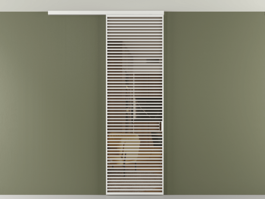 Перегородка Формато вдоль стены на потолок 1 створка АЛПР 040.07 Алюминий белоснежный Прозрачное бронзовое стекло, триплекс Цена 187228 ₽ | Volhovec