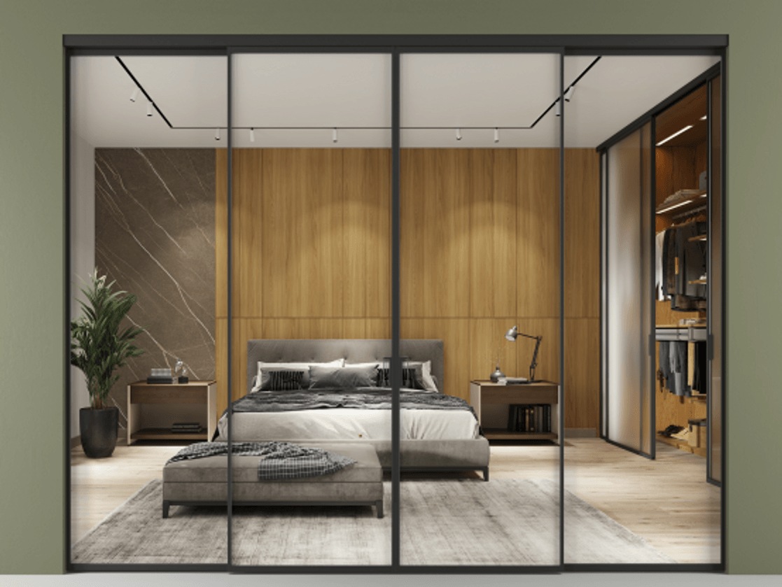 Перегородка Formato внутри проёма четырёхстворчатая #VENDORCODE# #FURNISH# #GLASS# Цена #PRICE# #CURRENCY#  | Volhovec