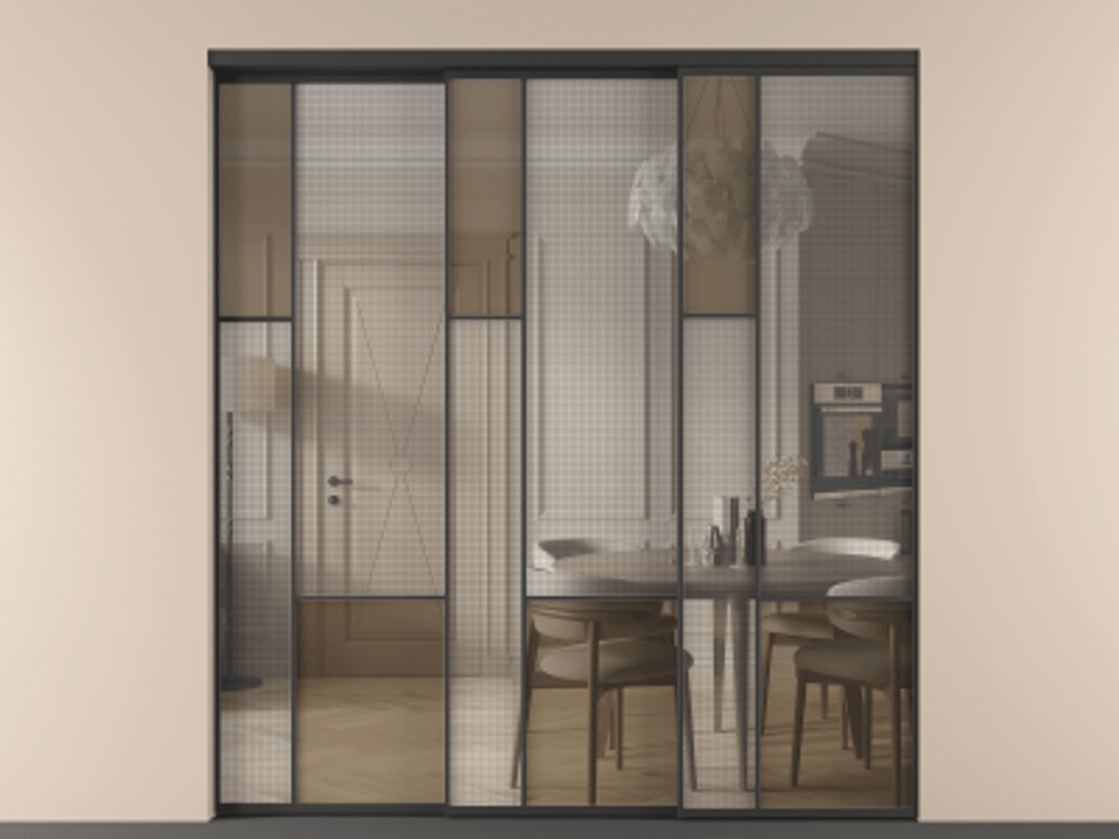 Перегородка Mosaic внутри проема телескопик синхро-3 #VENDORCODE# #FURNISH# #GLASS# Цена #PRICE# #CURRENCY# | Volhovec