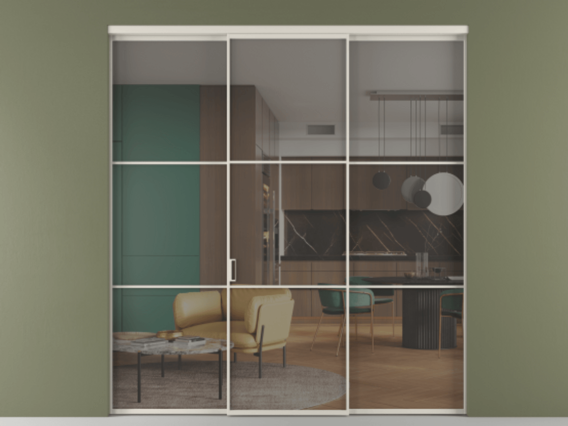 Перегородка Формато внутри проёма 3 створки АЛПР 040.03 Алюминий облачно-серый Прозрачное серое стекло, триплекс. Цена 237275 ₽ 1. Полотно 3 шт. (800/2100 мм)
2. Комплект установки раздвижной системы
3. Базовый комплект фурнитуры
4.Ручка Рондо. Фабрика дверей Волховец 8 (800) 551 43 19 Перегородка Формато внутри проёма 3 створки АЛПР 040.03 Алюминий облачно-серый Прозрачное серое стекло, триплекс Цена 237275 ₽ | Volhovec