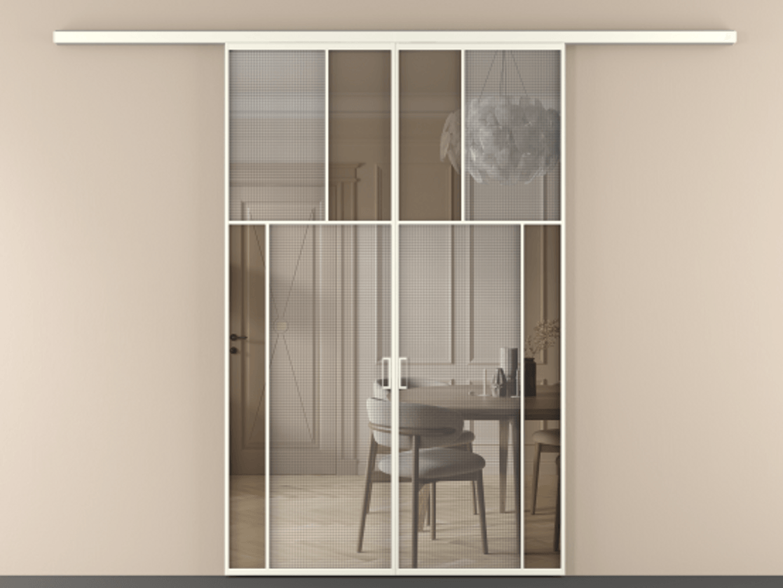 Перегородка Mosaic вдоль стены двустворчатая #VENDORCODE# #FURNISH# #GLASS# Цена #PRICE# #CURRENCY# | Volhovec