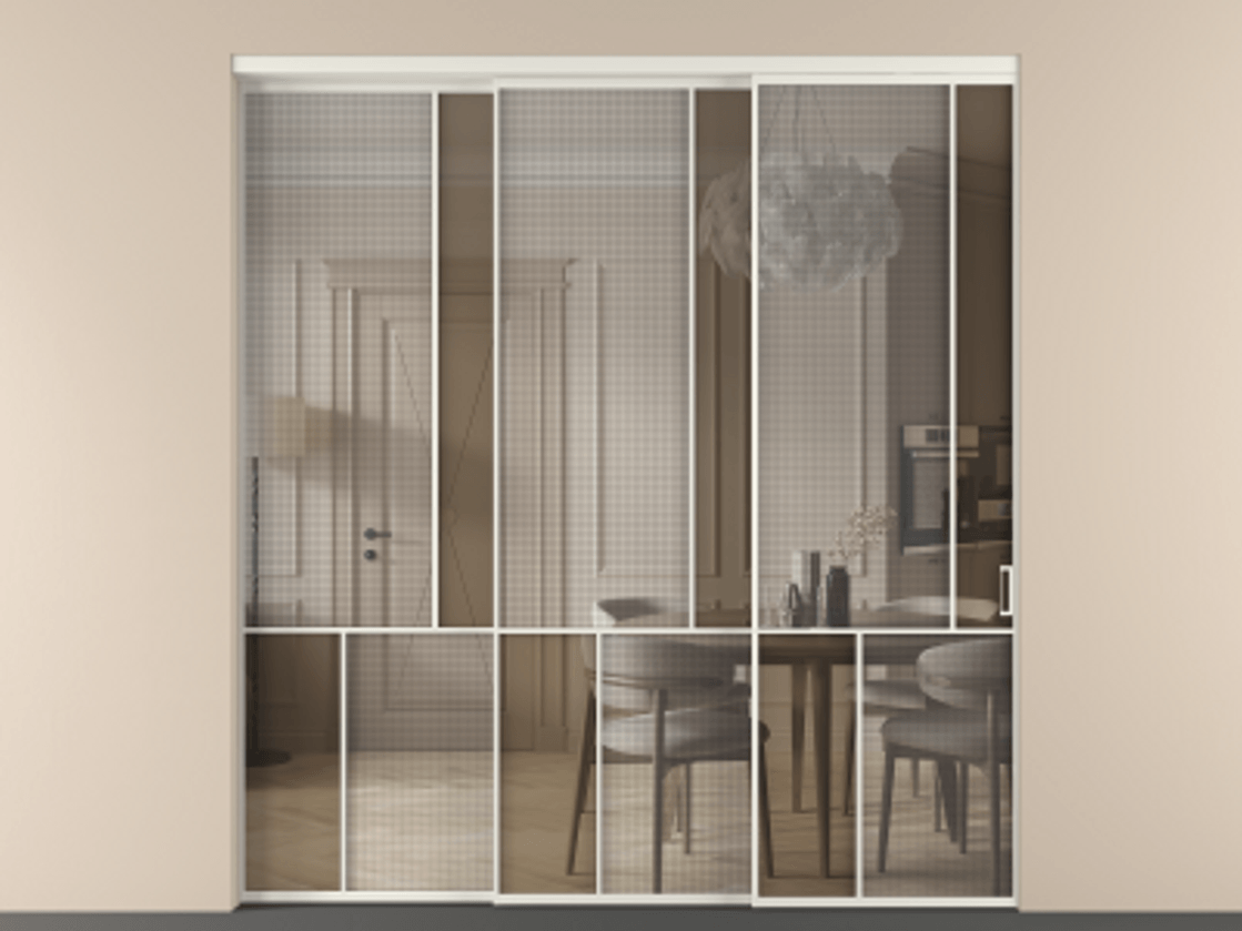 Перегородка Mosaic внутри проема телескопик синхро-3 #VENDORCODE# #FURNISH# #GLASS# Цена #PRICE# #CURRENCY# | Volhovec