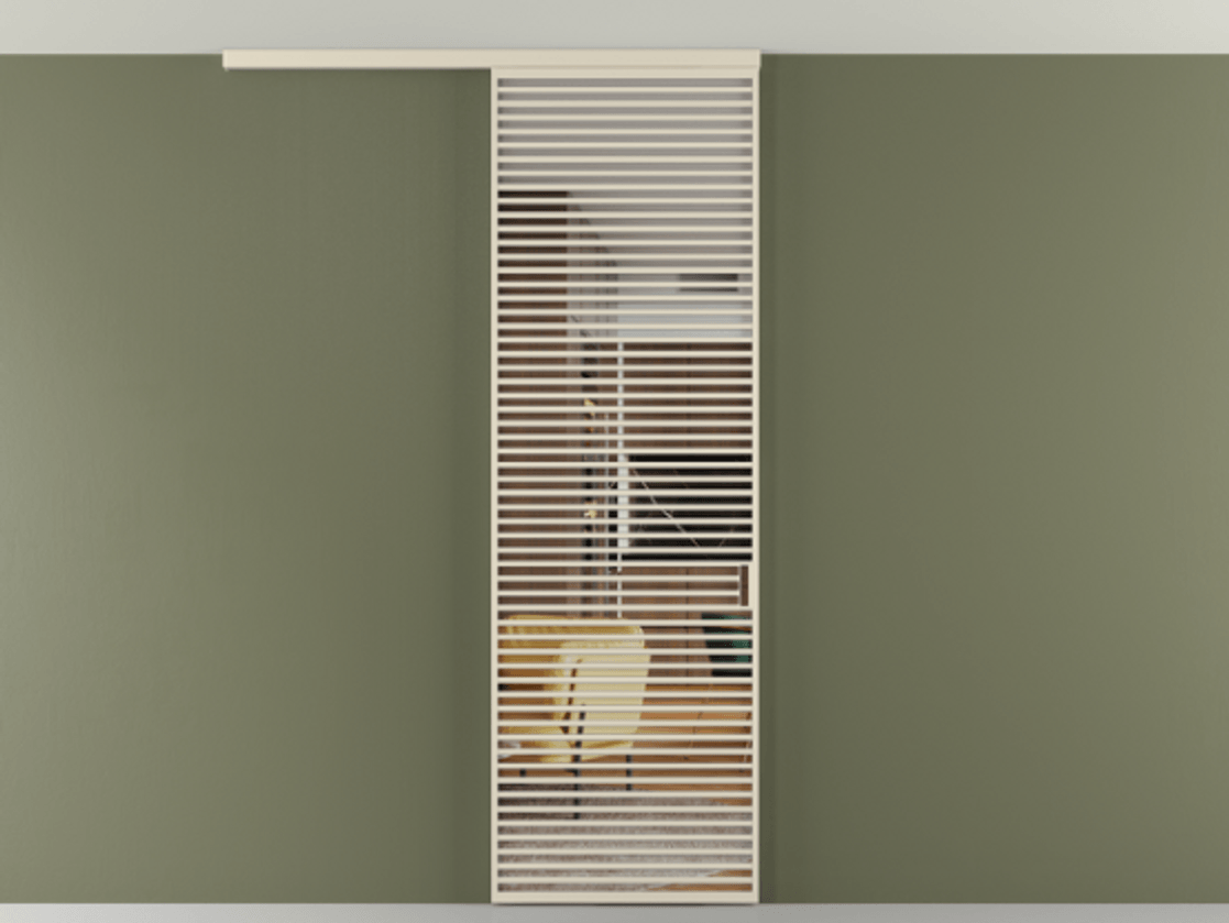 Перегородка Формато вдоль стены на потолок 1 створка АЛПР 040.07 Алюминий бежево-серый Прозрачное стекло "Кристал Вижн", калёное Цена 12160 AZE | Volhovec