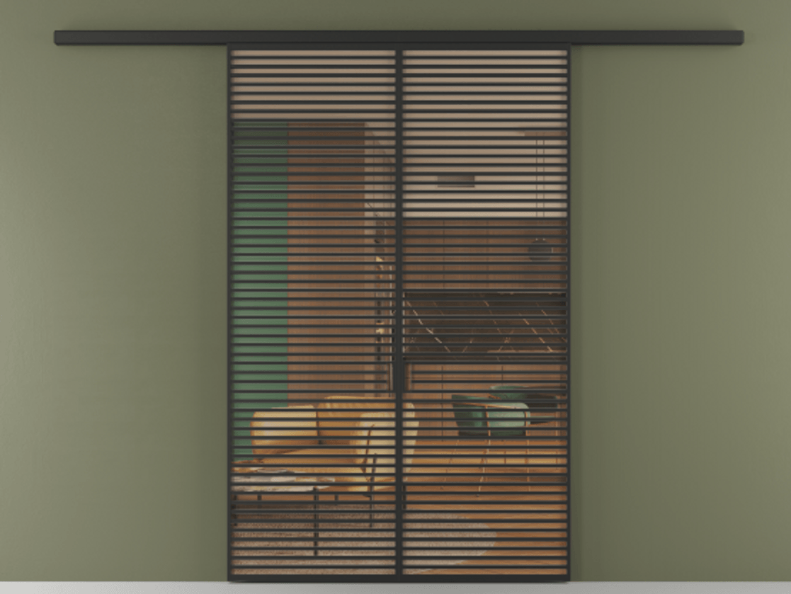 Перегородка Формато вдоль стены 2 створки АЛПР 040.07 Алюминий Черный Прозрачное оранжевое стекло, триплекс Цена 327900 ₽ | Volhovec