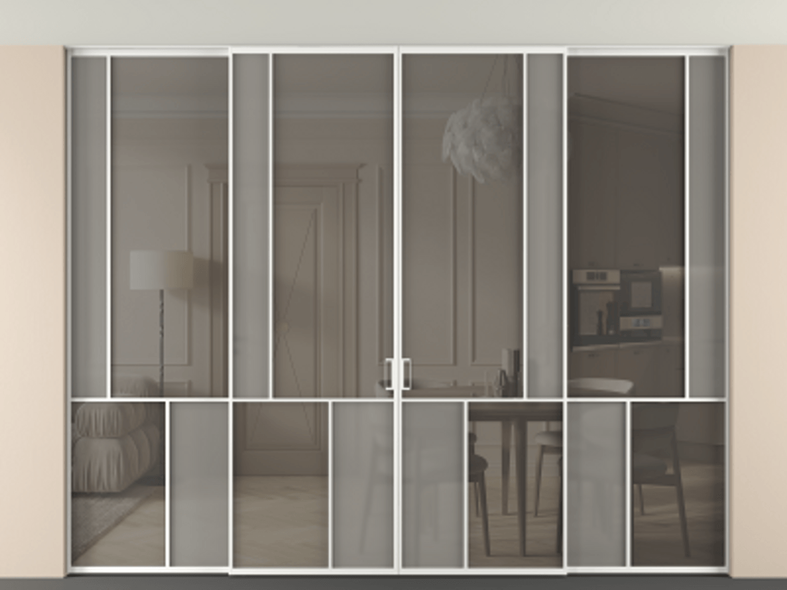 Перегородка Mosaic внутри проема четырёхстворчатая в потолок #VENDORCODE# #FURNISH# #GLASS# Цена #PRICE# #CURRENCY# | Volhovec