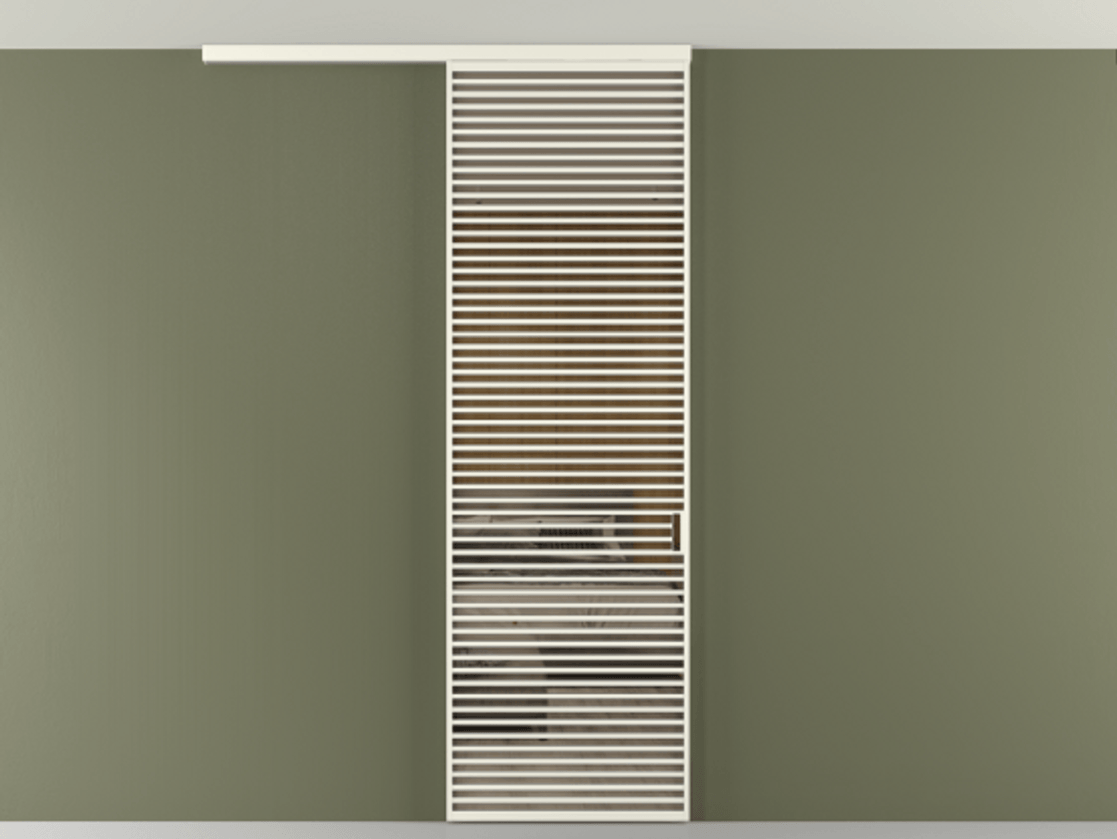 Перегородка Формато вдоль стены на потолок 1 створка АЛПР 040.07 Алюминий жемчужный Рефлективное бронзовое стекло "Стопсол", калёное Цена 193628 ₽ | Volhovec