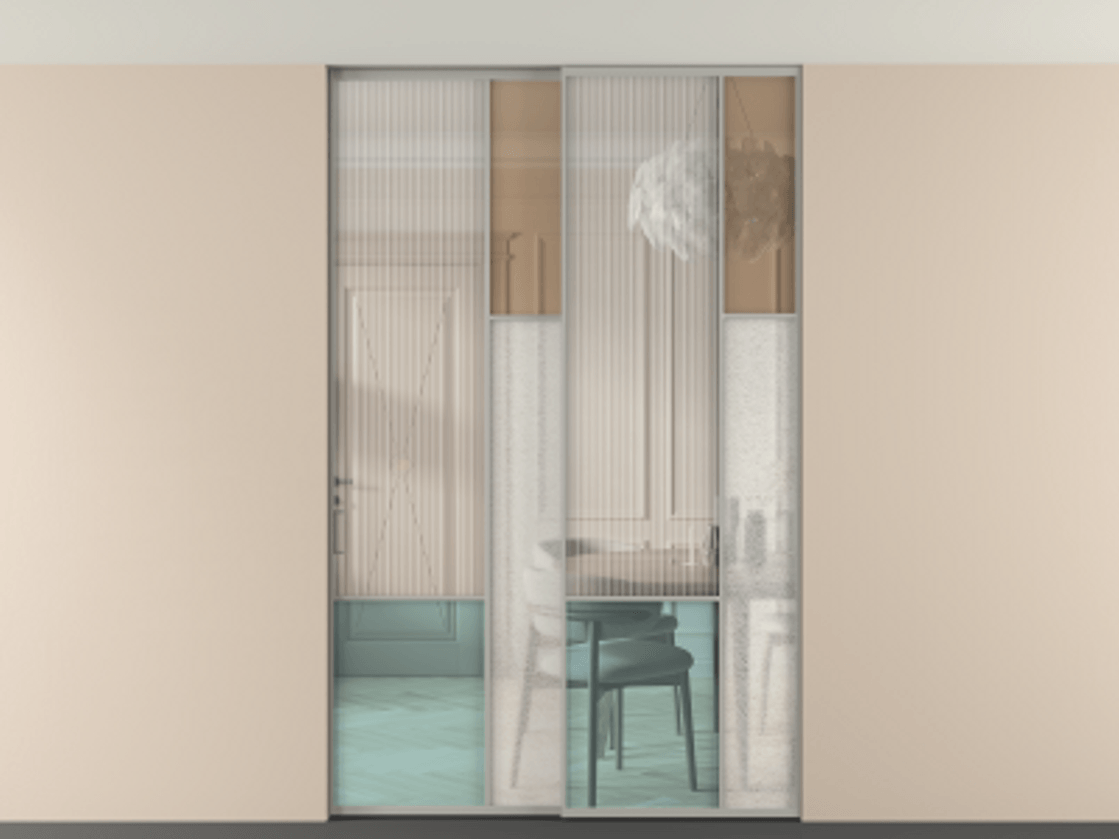 Перегородка Mosaic внутри проема двустворчатая в потолок #VENDORCODE# #FURNISH# #GLASS# Цена #PRICE# #CURRENCY# | Volhovec