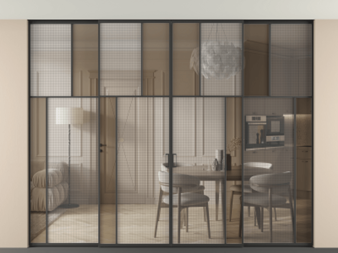 Перегородка Mosaic внутри проема четырёхстворчатая в потолок #VENDORCODE# #FURNISH# #GLASS# Цена #PRICE# #CURRENCY# | Volhovec