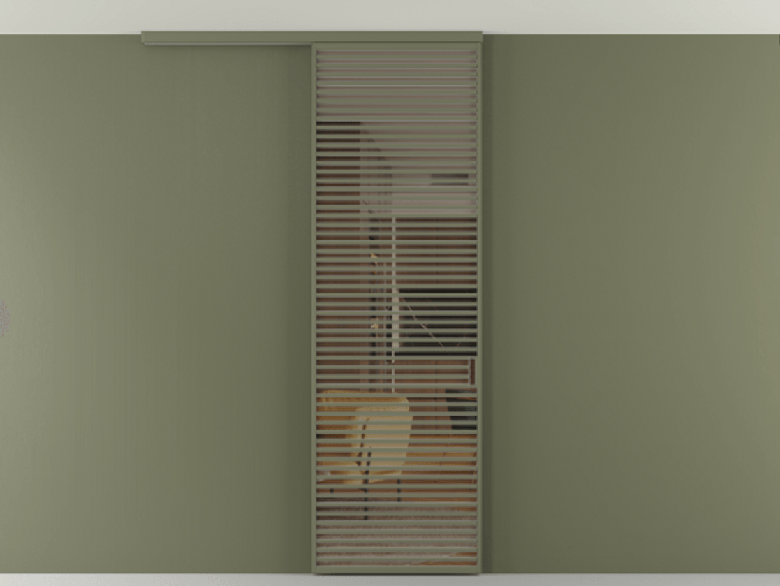 Перегородка Формато вдоль стены на потолок 1 створка АЛПР 040.07 Алюминий оливковый тёмный Прозрачное бронзовое стекло, триплекс Цена 187228 ₽ | Volhovec