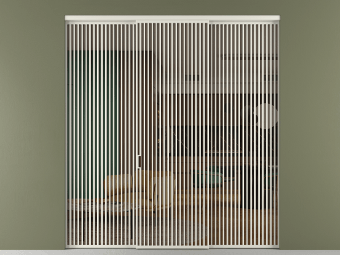 Перегородка Формато внутри проёма 3 створки АЛПР 040.06 Алюминий Белый Прозрачное бронзовое стекло, триплекс Цена 437900 ₽ | Volhovec