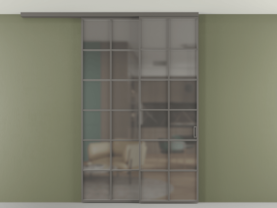 Перегородка Формато вдоль стены на потолок 2 створки с синхронным механизмом АЛПР 040.05 Алюминий классический серый Сатинированное серое стекло, триплекс. Цена 291704 ₽ 1. Полотно 2 шт. (800/2100 мм)
2. Комплект установки раздвижной системы
3. Базовый комплект фурнитуры
4.Ручка Рондо. Фабрика дверей Волховец 8 (800) 551 43 19 Перегородка Формато вдоль стены на потолок 2 створки с синхронным механизмом АЛПР 040.05 Алюминий классический серый Сатинированное серое стекло, триплекс Цена 291704 ₽ | Volhovec