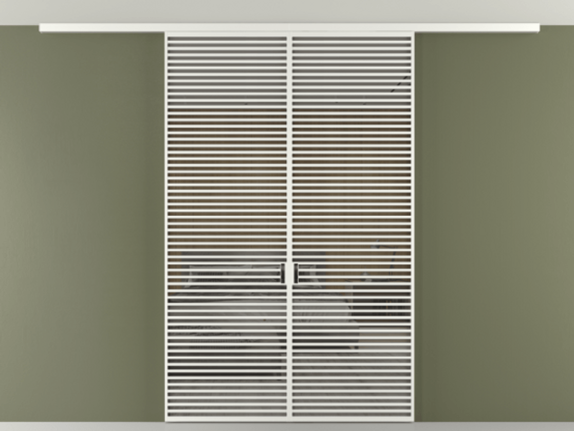 Перегородка Формато вдоль стены на потолок 2 створки АЛПР 040.07 Алюминий светло-серый Рефлективное серое стекло "Стопсол", калёное Цена 380156 ₽ | Volhovec