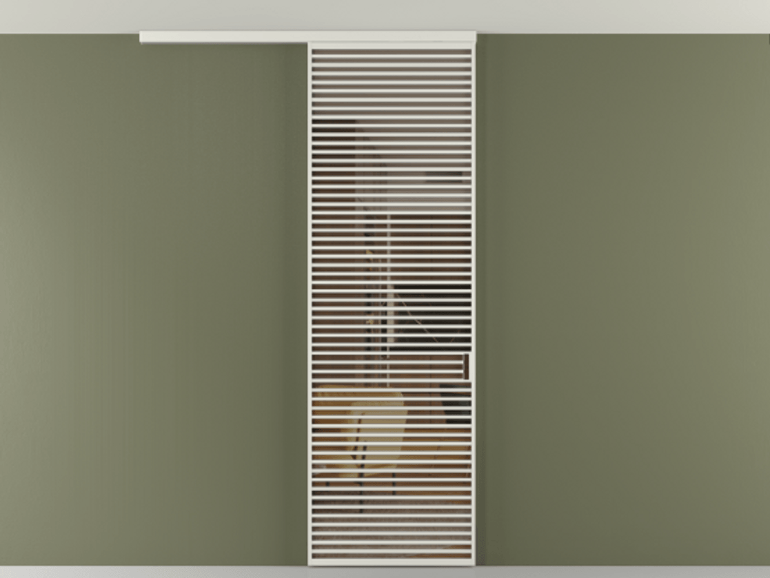 Перегородка Formato вдоль стены на потолок 1 створка АЛПР 040.07 Алюминий серый Прозрачное бронзовое стекло, триплекс Цена 225310 ₽ | Volhovec