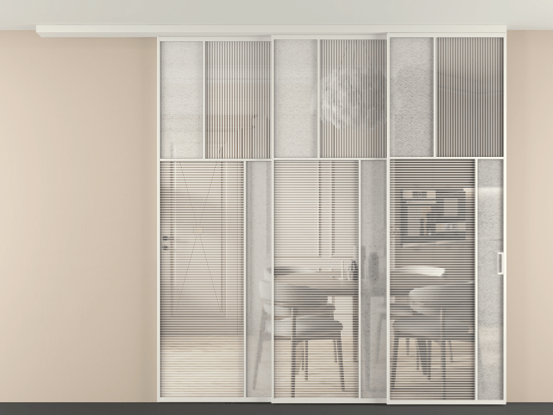 Перегородка Mosaic вдоль стены телескопик синхро-3 #VENDORCODE# #FURNISH# #GLASS# Цена #PRICE# #CURRENCY# | Volhovec