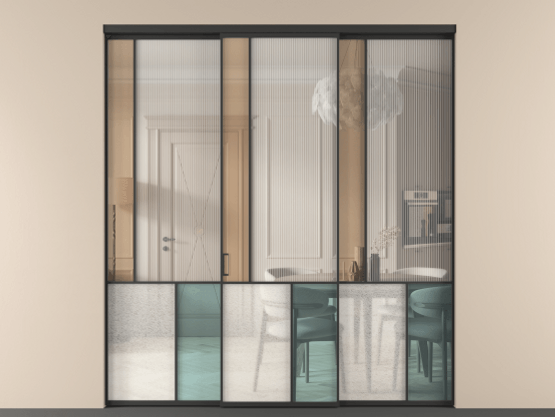 Перегородка Mosaic внутри проема трёхстворчатая #VENDORCODE# #FURNISH# #GLASS# Цена #PRICE# #CURRENCY# | Volhovec