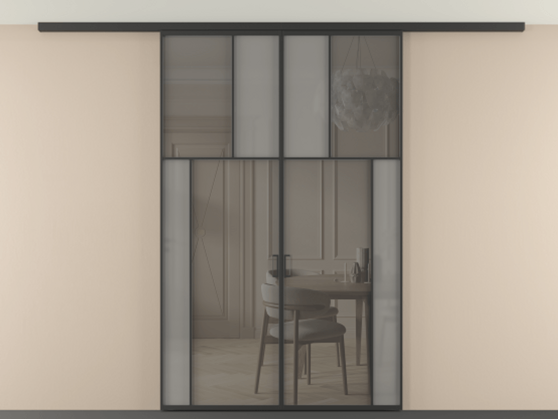 Перегородка Mosaic вдоль стены на потолок двустворчатая #VENDORCODE# #FURNISH# #GLASS# Цена #PRICE# #CURRENCY# | Volhovec