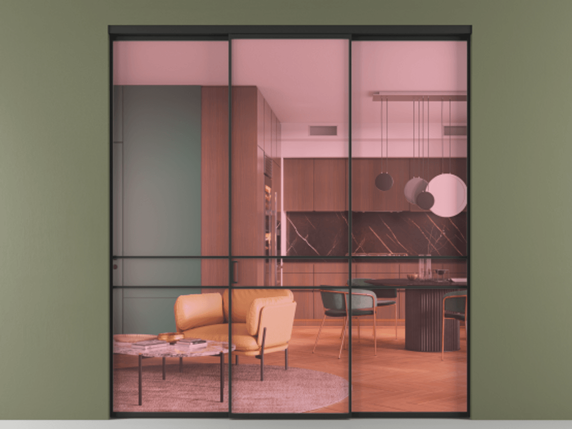 Перегородка Formato внутри проема трёхстворчатая #VENDORCODE# #FURNISH# #GLASS# Цена #PRICE# #CURRENCY# | Volhovec