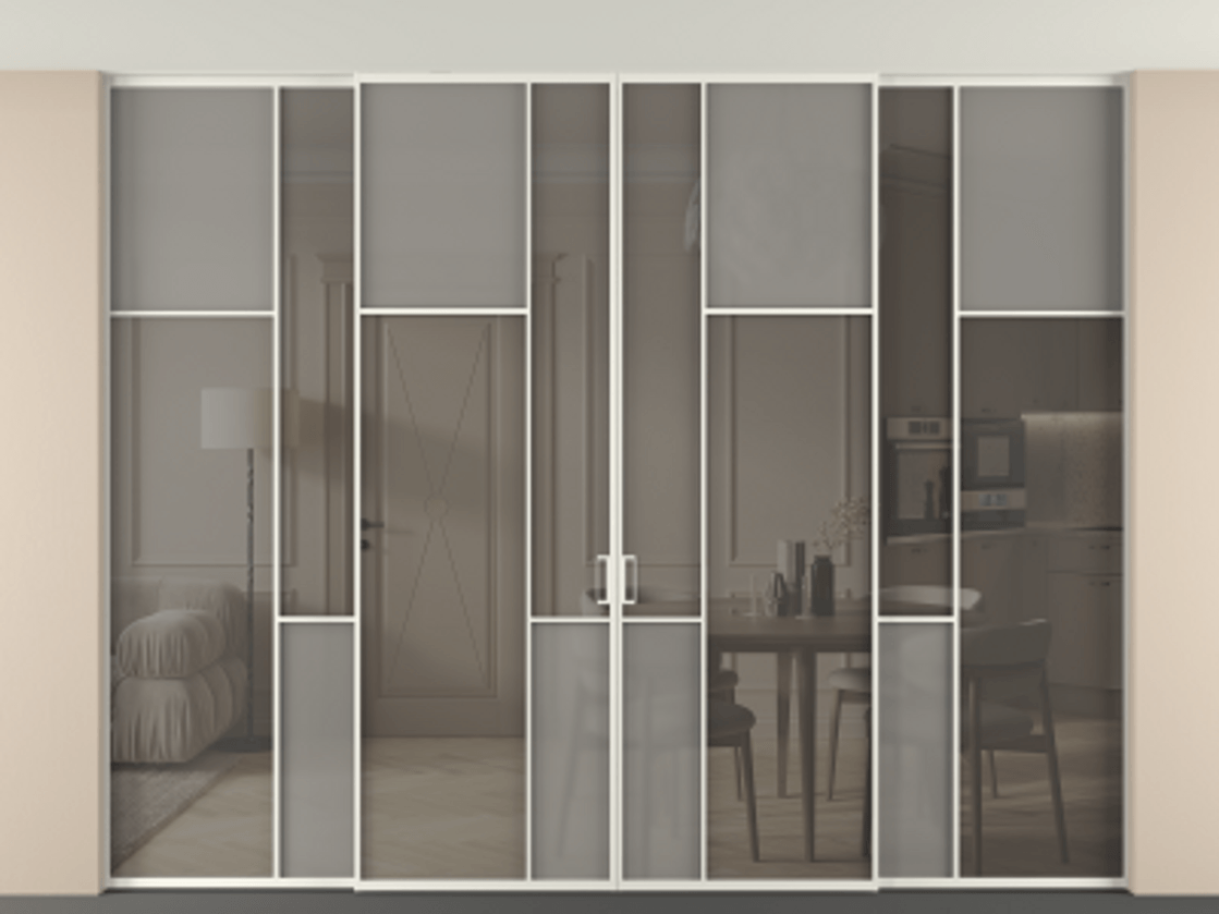 Перегородка Mosaic внутри проема четырёхстворчатая в потолок #VENDORCODE# #FURNISH# #GLASS# Цена #PRICE# #CURRENCY# | Volhovec
