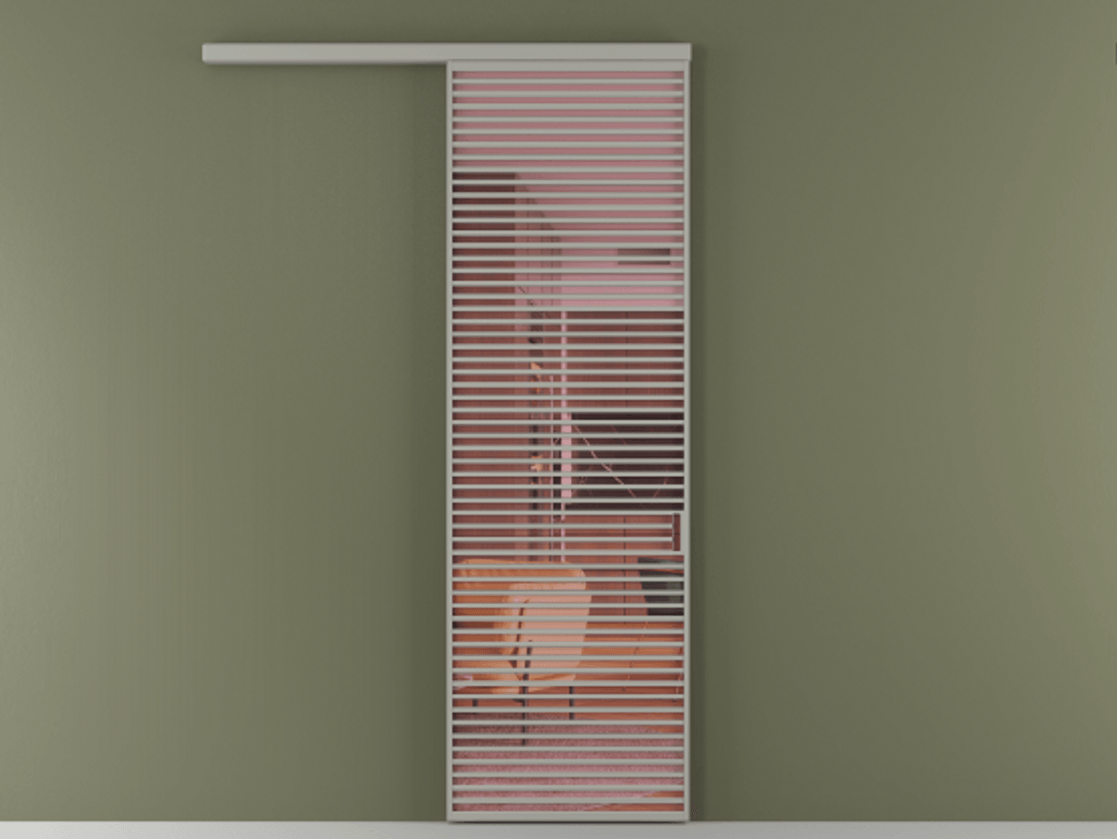 Перегородка Formato вдоль стены 1 створка АЛПР 040.07 Алюминий нейтральный серый Прозрачное розовое стекло, триплекс Цена 184480 ₽  | Volhovec