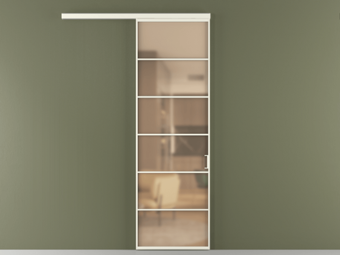 Перегородка Формато вдоль стены 1 створка АЛПР 040.04 Алюминий жемчужный Сатинированное оранжевое стекло, триплекс Цена 134200 ₽  | Volhovec
