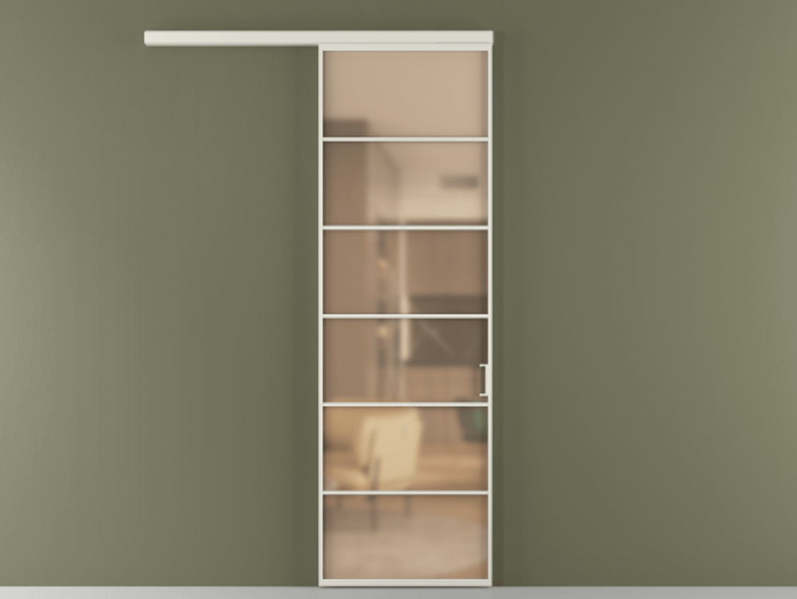 Перегородка Формато вдоль стены 1 створка АЛПР 040.04 Алюминий Белый Сатинированное оранжевое стекло, триплекс Цена 107820 ₽  | Volhovec