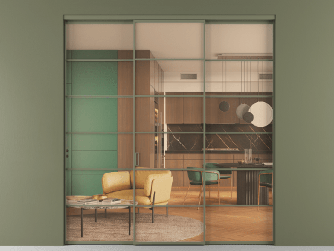 Перегородка Formato внутри проёма трёхстворчатая АЛПР 040.04 Алюминий оливковый тёмный Прозрачное оранжевое стекло, триплекс. Цена 267260 ₽ 1. Полотно 3 шт. (800/2100 мм)
2. Комплект установки раздвижной системы
3. Базовый комплект фурнитуры
4.Ручка RONDO. Фабрика дверей Волховец 8 (800) 551 43 19 Перегородка Formato внутри проёма трёхстворчатая АЛПР 040.04 Алюминий оливковый тёмный Прозрачное оранжевое стекло, триплекс Цена 267260 ₽ | Volhovec