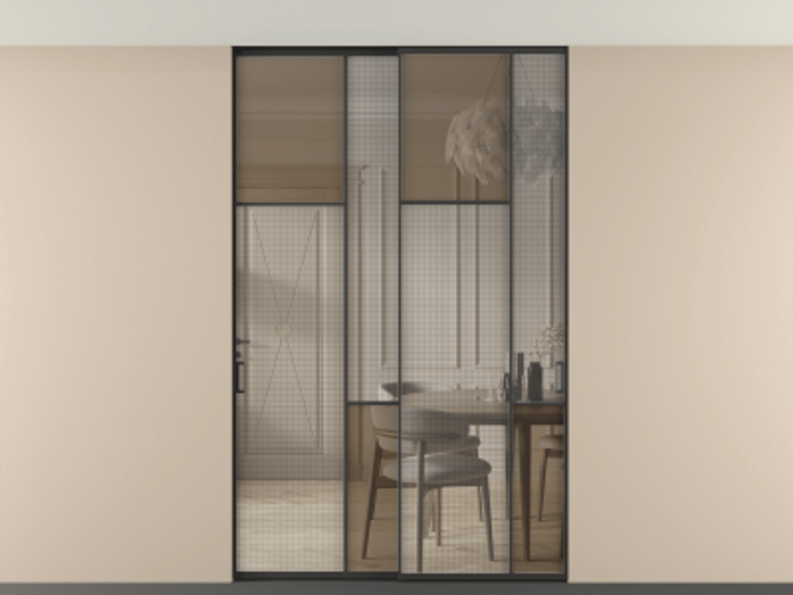 Перегородка Mosaic внутри проема двустворчатая в потолок #VENDORCODE# #FURNISH# #GLASS# Цена #PRICE# #CURRENCY# | Volhovec