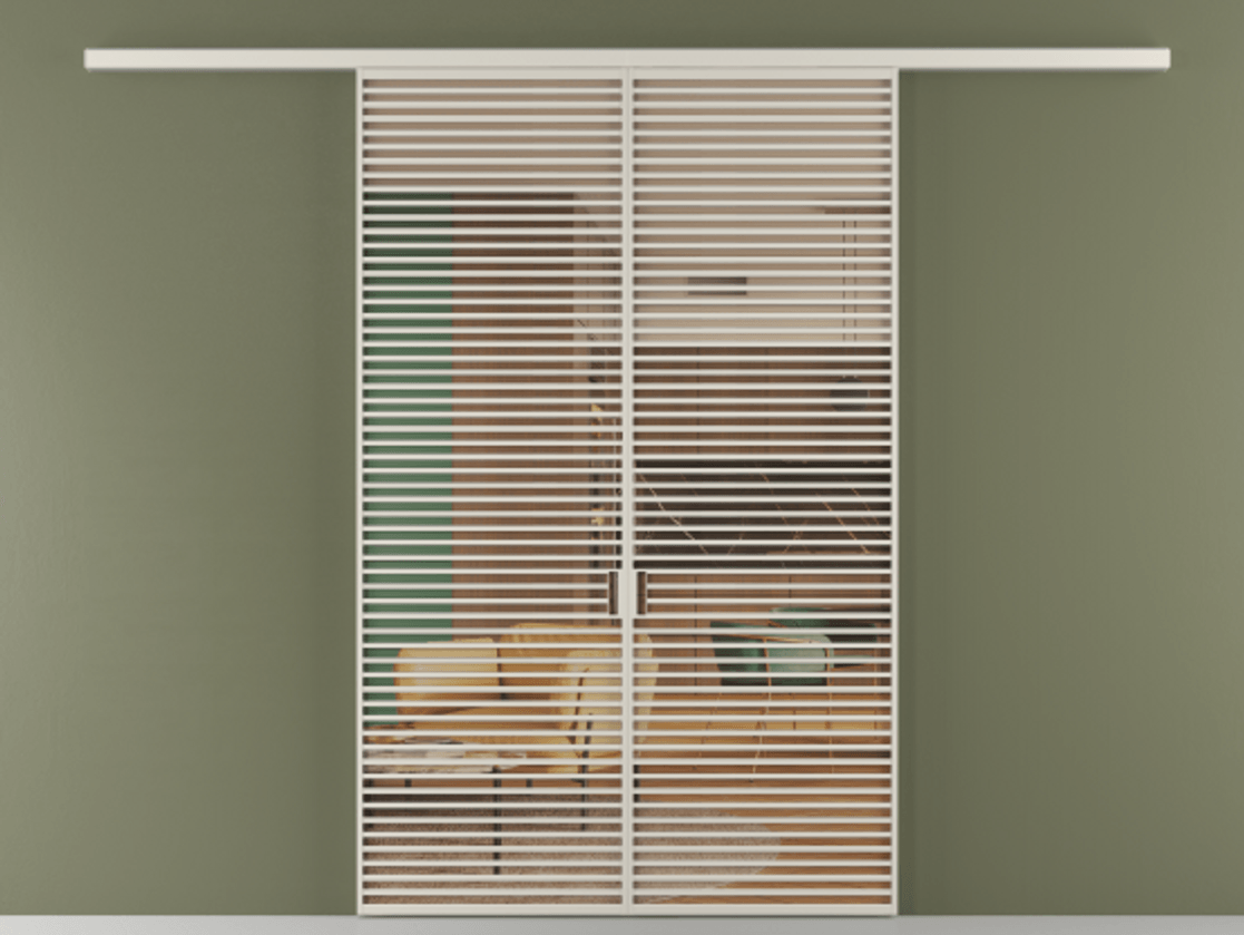 Перегородка Формато вдоль стены 2 створки АЛПР 040.07 Алюминий облачно-серый Прозрачное оранжевое стекло, триплекс Цена 342450 ₽ | Volhovec