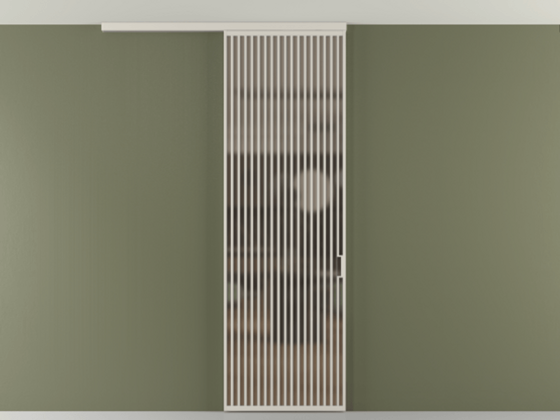 Перегородка Формато вдоль стены на потолок 1 створка АЛПР 040.06 Алюминий облачно-серый Сатинированное бронзовое стекло, триплекс Цена 187228 ₽ | Volhovec