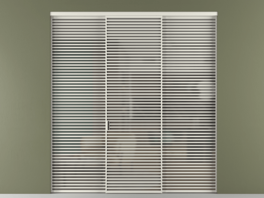 Перегородка Формато внутри проёма 3 створки АЛПР 040.07 Алюминий Белый Сатинированное серое стекло, триплекс Цена 437900 ₽ | Volhovec