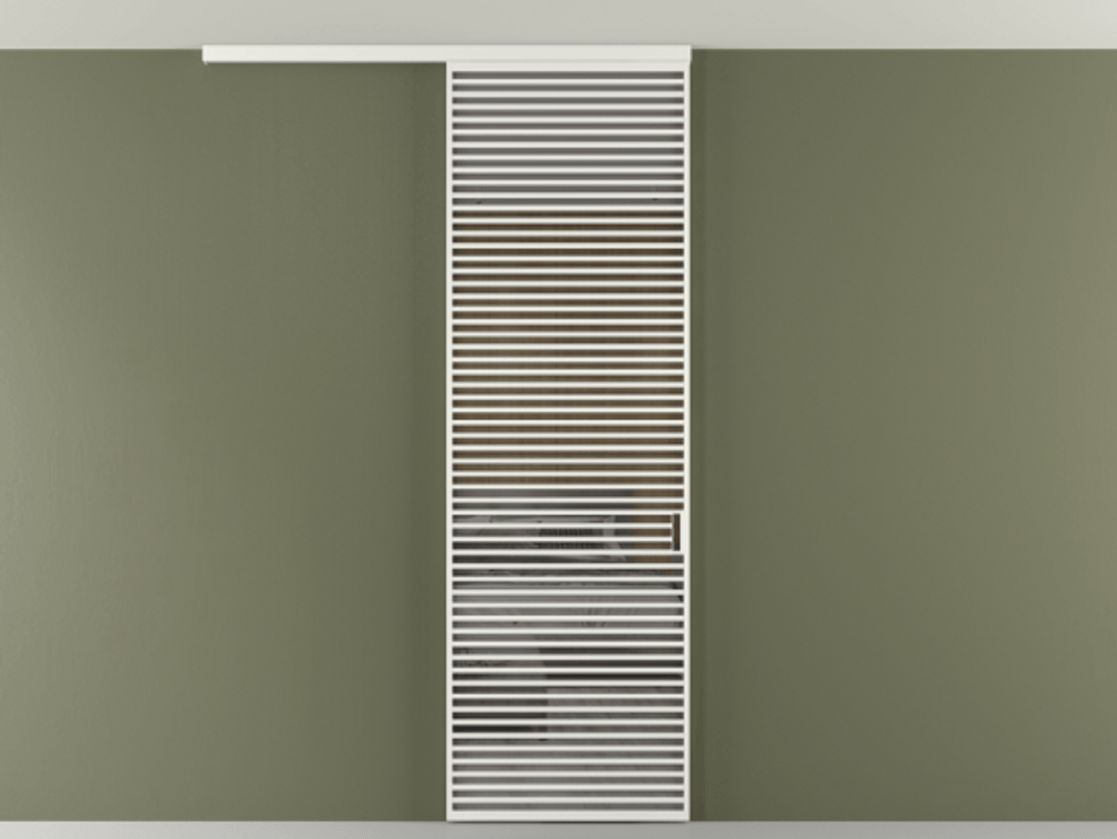 Перегородка Формато вдоль стены на потолок 1 створка АЛПР 040.07 Алюминий светло-серый Рефлективное серое стекло "Стопсол", калёное Цена 193628 ₽ | Volhovec