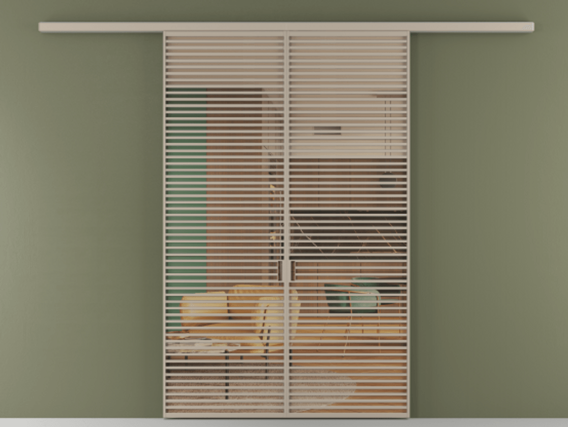 Перегородка Формато вдоль стены 2 створки АЛПР 040.07 Алюминий бисквитный Прозрачное оранжевое стекло, триплекс Цена 342450 ₽ | Volhovec