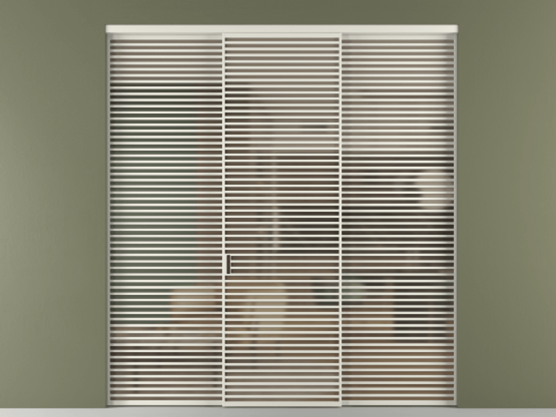 Перегородка Formato внутри проёма 3 створки АЛПР 040.07 Алюминий Белый Сатинированное бронзовое стекло, триплекс Цена 437900 ₽ | Volhovec