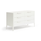 Комод Piega 6 ящиков Матовый молочно-белый