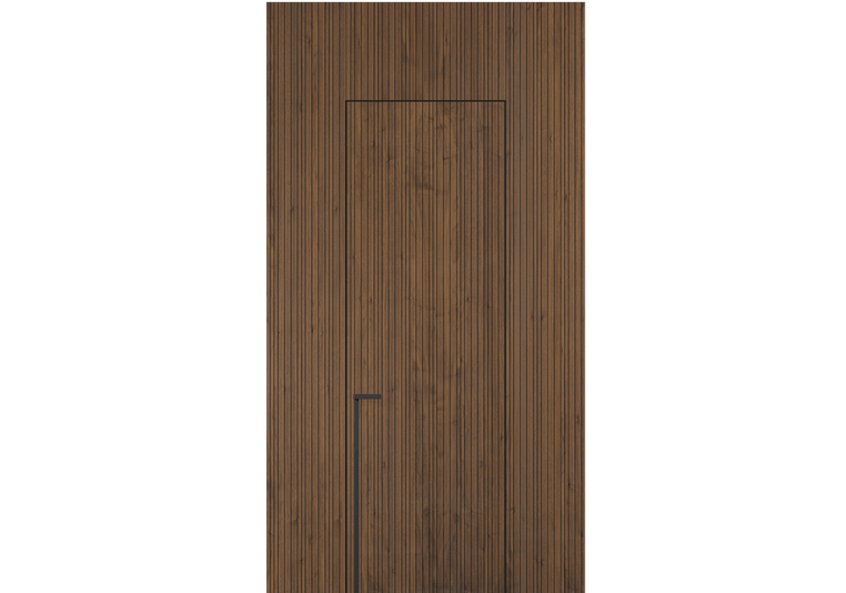 Панели для отделки стен Стеновая панель Фрезерованные Орех медный матовый. Цвет Орех медный матовый. Материал Шпон Naturwood. Коллекция Фрезерованные. Картинка.