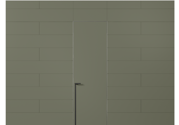 Панели для отделки стен Стеновая панель в эмали Матовый оливковый тёмный. Цвет Матовый оливковый тёмный. Материал Гладкая эмаль. Коллекция Эмаль. Картинка.