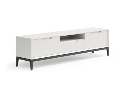 Мебель ТВ тумба Velvet. Цвет Матовый тёплый серый. Материал Гладкая эмаль. Коллекция ТВ тумба Velvet. Картинка.