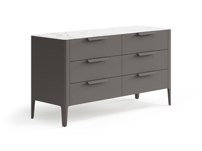 Мебель Комод Piega 6 ящиков. Цвет Матовый антрацит. Материал Гладкая эмаль. Коллекция Комод Piega 6 ящиков. Картинка.