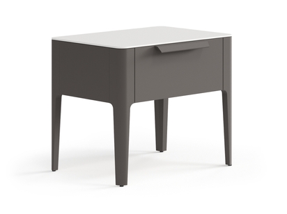 Мебель Тумба прикроватная Piega 1 ящик. Цвет Матовый антрацит. Материал Гладкая эмаль. Коллекция Тумба прикроватная Piega 1 ящик. Картинка.