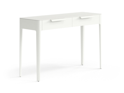 Мебель Консоль Piega 2 ящика. Цвет Матовый жемчужный. Материал Гладкая эмаль. Коллекция Консоль Piega 2 ящика. Картинка.