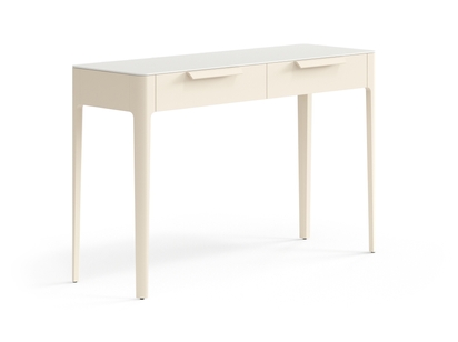Мебель Консоль Piega 2 ящика. Цвет Матовый светло-бежевый. Материал Гладкая эмаль. Коллекция Консоль Piega 2 ящика. Картинка.