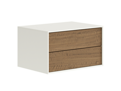 Мебель Тумба подвесная прикроватная Module 2 ящика. Цвет Матовый молочно-белый. Материал Гладкая эмаль. Коллекция Тумба подвесная прикроватная Module 2 ящика. Картинка.