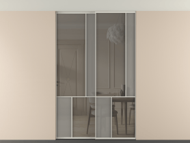 Алюминевая перегородка vntp2_1 Алюминий тёплый серый Серый сатин матовое + Серый прозрачное. Цвет Алюминий тёплый серый. Материал Алюминий в эмали. Коллекция New Перегородка Mosaic внутри проёма двустворчатая со скрытым креплением в потолок. Фото. Алюминевая перегородка vntp2_1 Алюминий тёплый серый Серый сатин матовое + Серый прозрачное. Цвет Алюминий тёплый серый. Материал Алюминий в эмали. Коллекция New Перегородка Mosaic внутри проёма двустворчатая со скрытым креплением в потолок. Картинка.