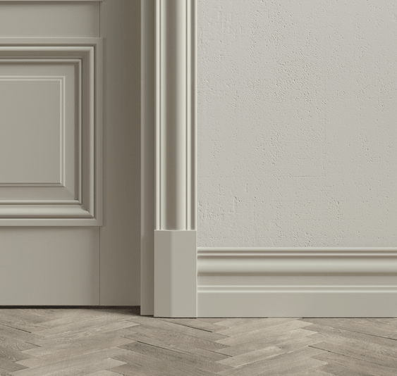 Плинтус Плинтус Высокий классический. Цвет Матовый тёплый серый. Коллекция Плинтус Высокий классический. Картинка.