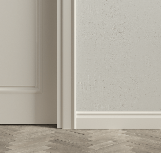 Плинтус Плинтус Неоклассический. Цвет Матовый пудровый белый. Коллекция Плинтус Неоклассический. Картинка.