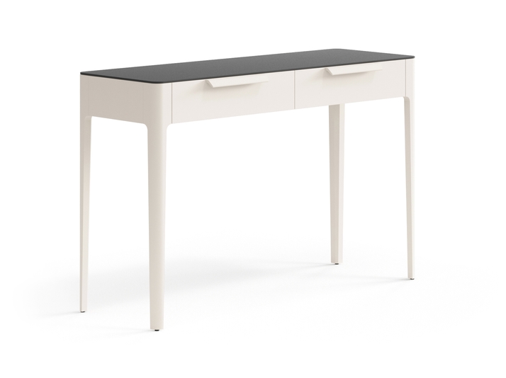 Мебель Консоль Piega 2 ящика. Цвет Матовый бежево-серый. Материал Гладкая эмаль. Коллекция Консоль Piega 2 ящика. Картинка.